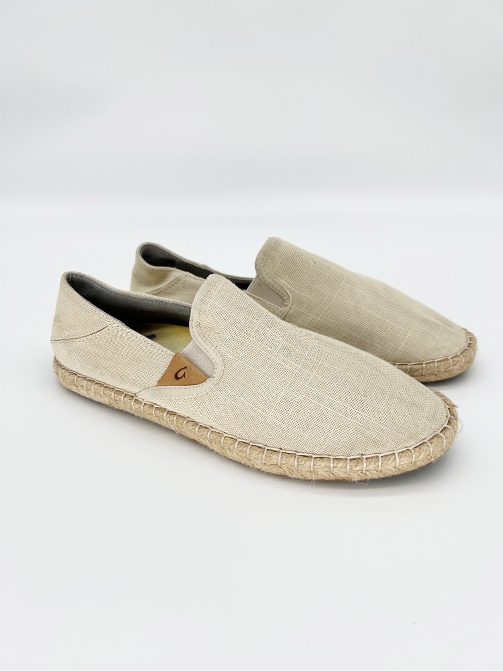 OluKai Women's Espadrille Slip-Ons in Beige